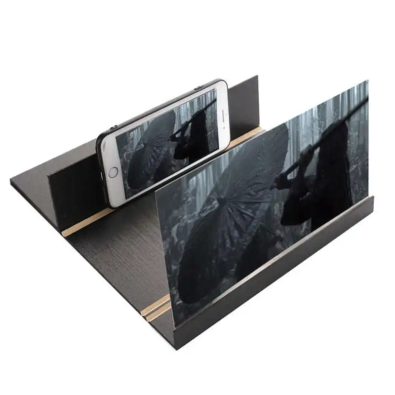 

12 Inch Foldable 3D HD Screen Amplifier With Black Wood Frame Radiation Protection Mobile Universal Phone Video Magnifying Gla