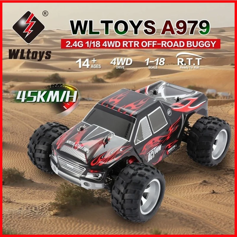 70 км/ч Модернизированный WLtoys A979-B A979 4WD 1:18 RC гоночный автомобиль Высокая скорость монстр грузовик передатчик внедорожников против A959-b спортивных автомобилей