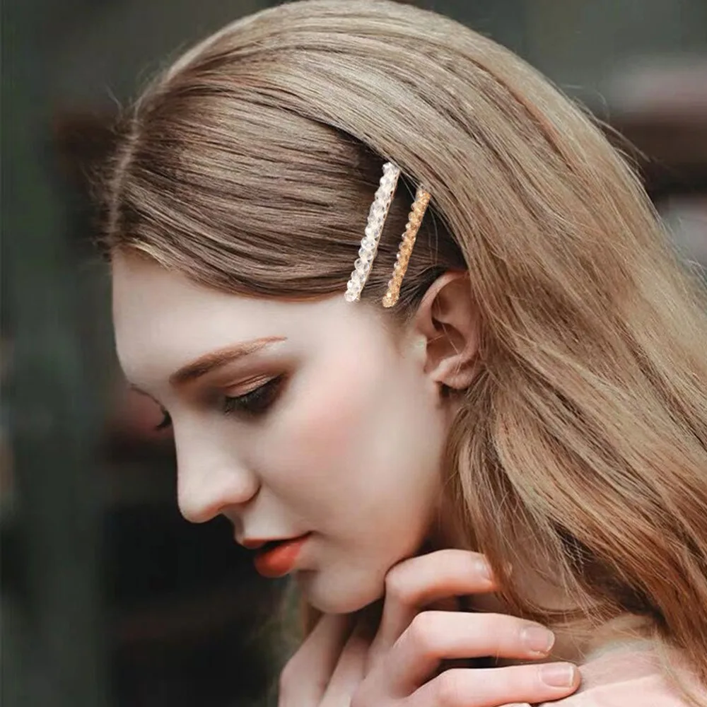 

1 PC New Fashion Women Barrettes Crystal Rhinestone Hair Clip For Girls Hair Accessories Beauty Hairpins Wholesale