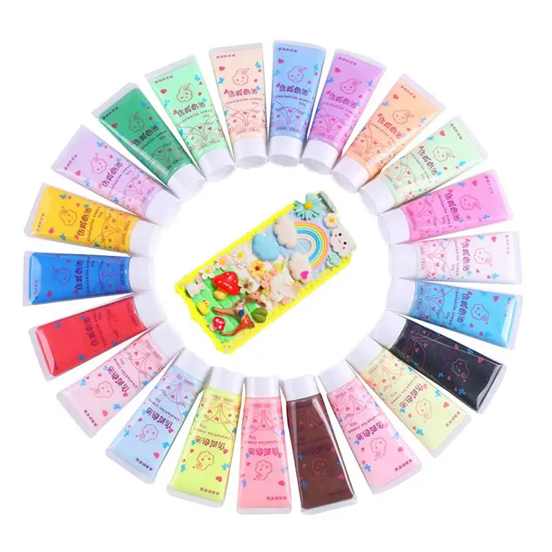 

50 ml Creative simulation cream glue Slime DIY must-have toys with 2 Nozzles