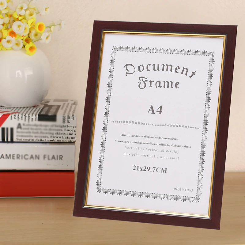

New A4 Wall PVC Plate Document Certificate Frame 24*32.7cm Picture Frames & Hook