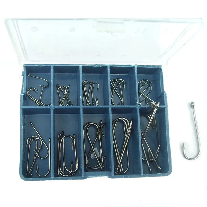 

Stainless Steel 70Pcs/box Silver 3-12# Mixed 10Size Fishing Hook Single Barb Sea Fishing Tackle Accessory Tools