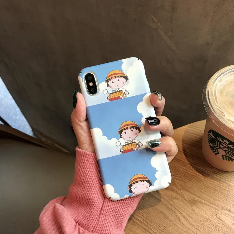 

Kawaii Japanese Anime Girl Phone Case For iPhone 7 7 Puls 6 6S 7 8 Puls X XS Max XR Cases Cute Matte Hard Plastic Back Cover