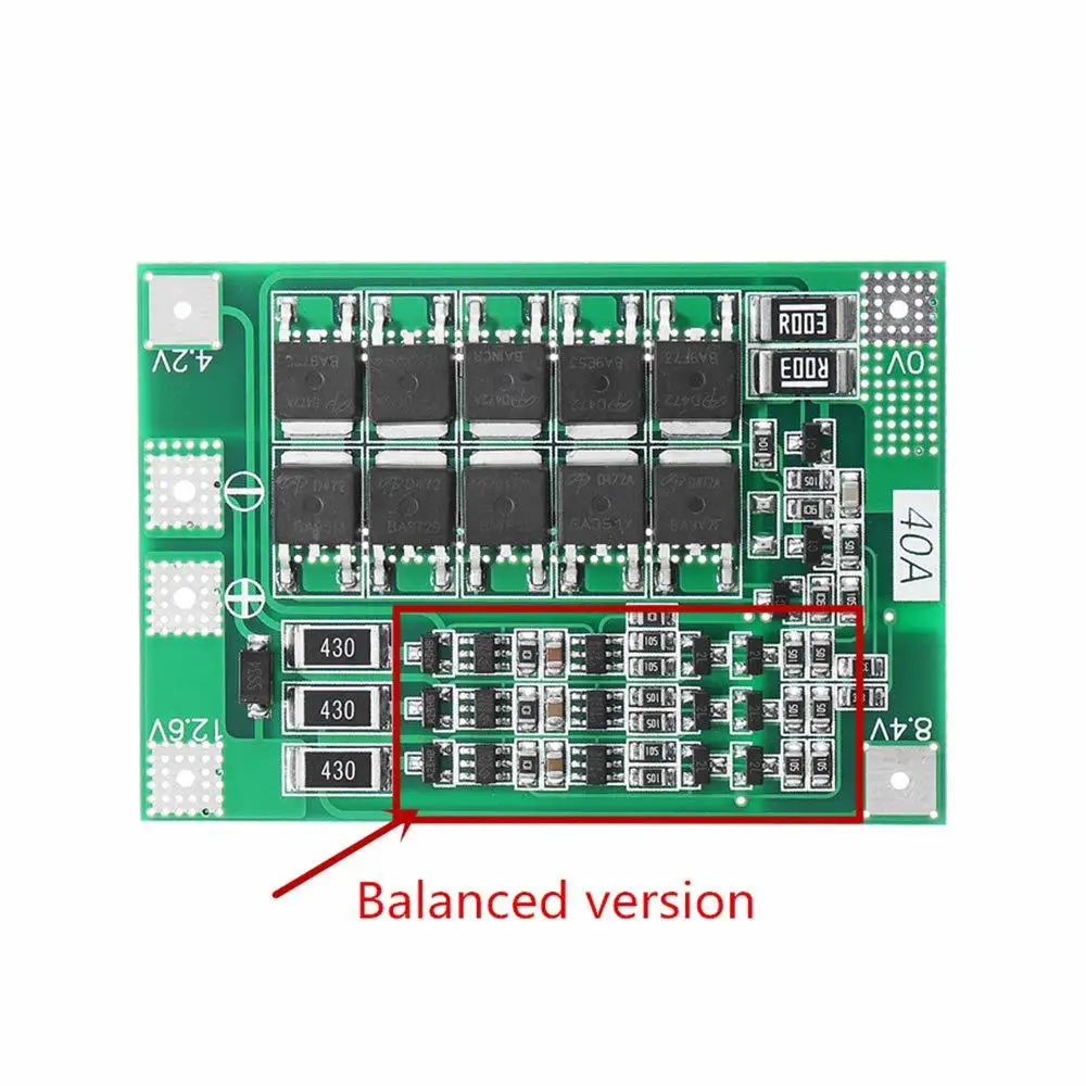 3S 40A BMS 11,1 V 12,6 V 18650 Защитная плата для литиевых батарей с улучшенной/сбалансированной версией для сверла 40A ток diy kit Aokin