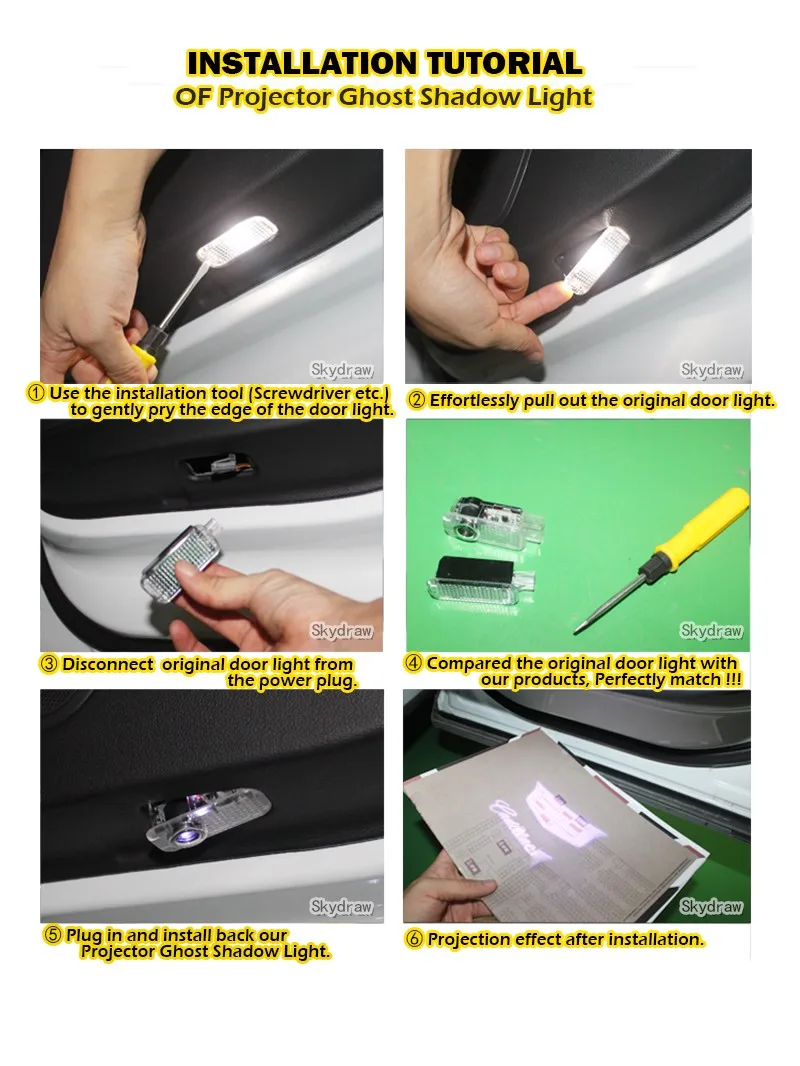 1 Pair For VOLVO XC60(2008-) Car LED Door Welcome Light Projector Ghost Shadow Light Warning Light