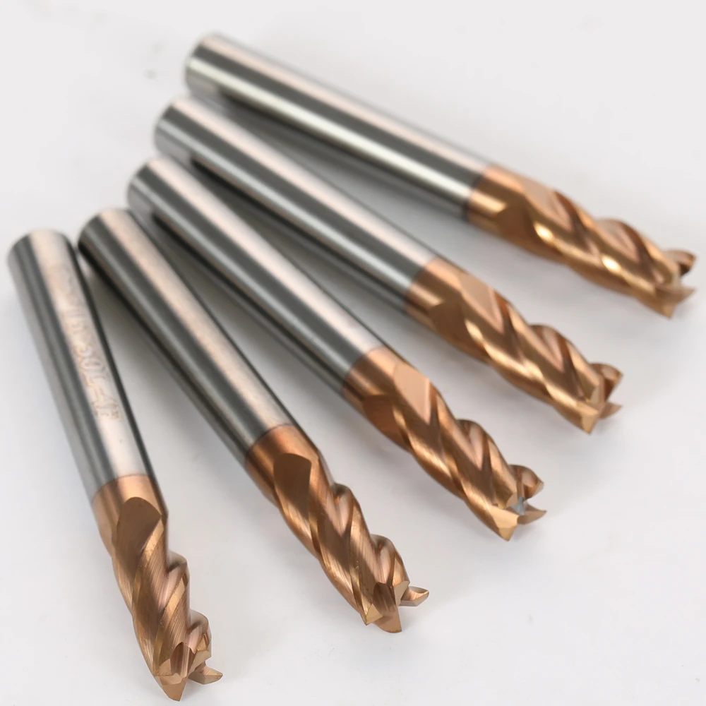 Buy 5PCS Solid Carbide Milling Cutter CNC Bits Endmill