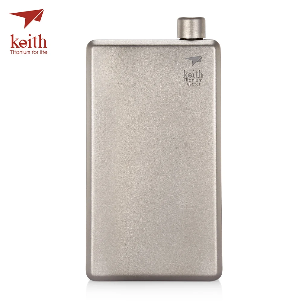 

Keith 120ml Pure Titanium Liquor Hip Flask Funnel Portable Outdoor Wine Bottle Outdoor Camping Hiking Hunting Mountaineering