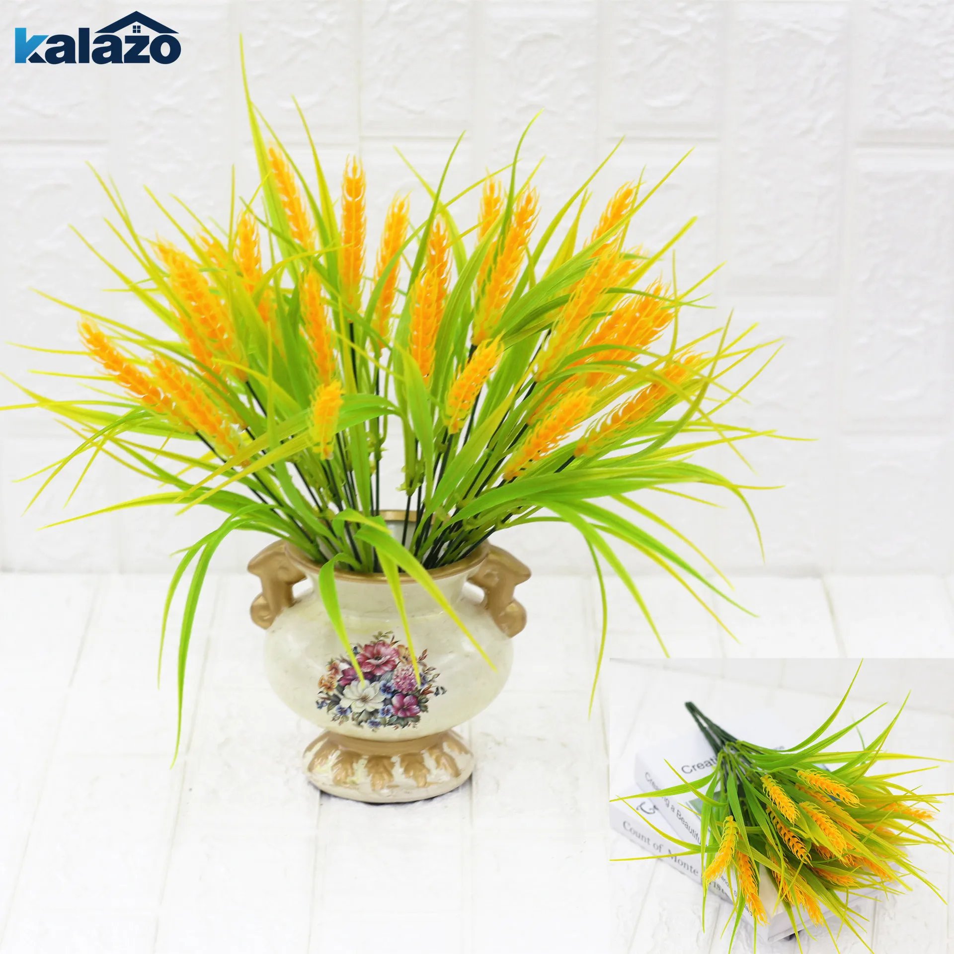 1 Bunch Yellow Wheat Grain Plastic Artificial Flower Wedding
