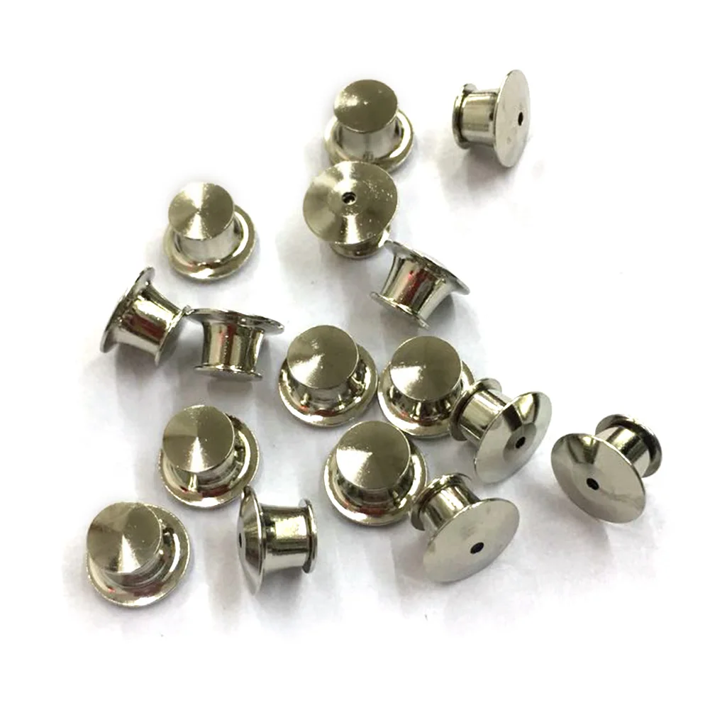 

30 Pieces Metal Flat Name Tags Vest Locking Hat Bag With Box Badge Emblem Spring Loaded No Tool Book Pin Keeper Back Fastener