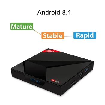

X88 MAX PLUS TV Box Android 9.0 RK3328 4GB64GB Smart TV BOX 4K Set Top Box 2.4G5G WiFi BT4.0 USB3.0 Type-c HD Media Player