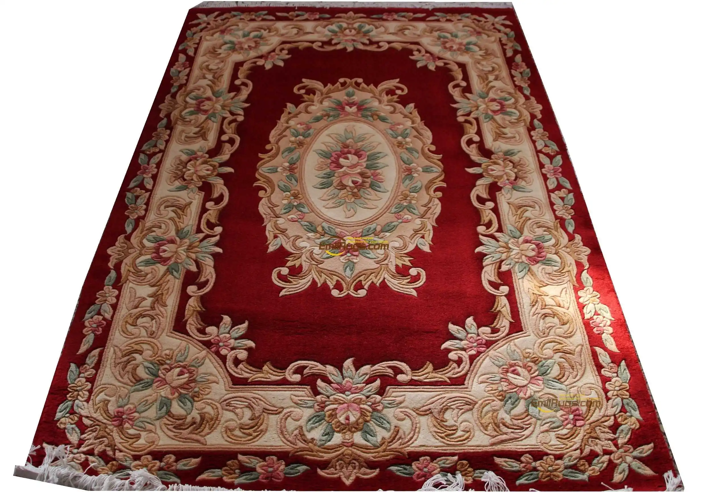 

Vintage Hand Made Savonnerie Pattern Wool Rug Carpet Handwoven Home Decore Runner Rug Folk Art Natural Sheep Wool