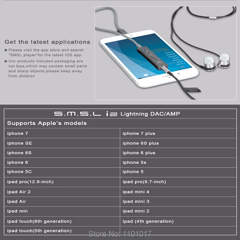 SMSL I2 Hi Fi Mini Amplifier Portable Speaker HIFI EXQUIS Connector Headphone DAC Amplifier Built in Microphone for IOS