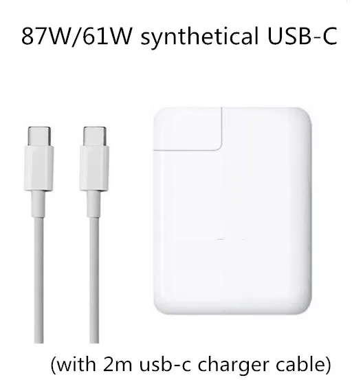 

87W/61W synthetical Power Adapter Type C TWO USB-C port Charger For Latest Apple Macbook Pro 12" 13" 15" inch A1706 A1707 A1708