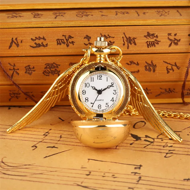 Golden Snitch Ball Pocket Watch Quartz Necklace Pendant Watch Gifts for Kids wit Golden Snitch Ball Pocket Watch Quartz Necklace Pendant Watch Gifts for Kids wit