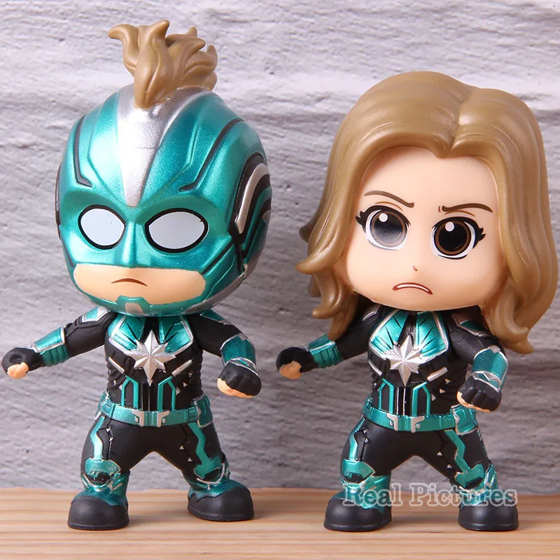 

Captain Marvel Movie Action Model Toy Green Masked Starforce Version Q Version PVC Collectible Marvel Figure