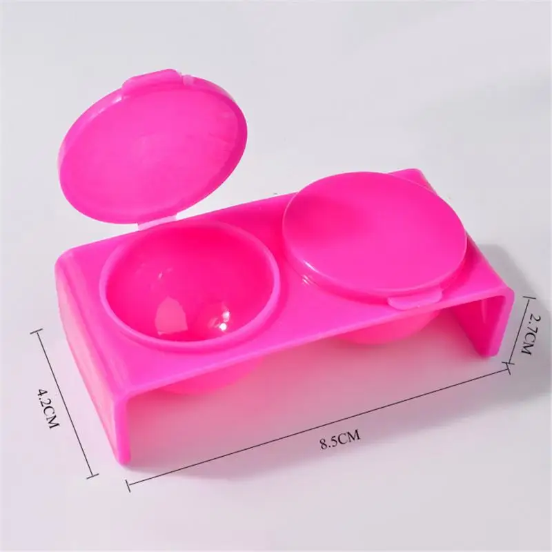 Manicure Crystal Cup Nail Art Dual Pigment Holder for Nail Brush Powder Rhinestones Liquid Container Box DIY Manicure Tools