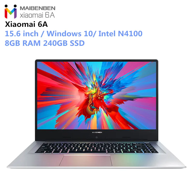 

Mai Benben Xiaomai 6A Laptop 15.6 inch Windows 10 Home Version Intel N4100 Dual Core 2.3GHz 8GB RAM 240GB SSD HDMI Notebook