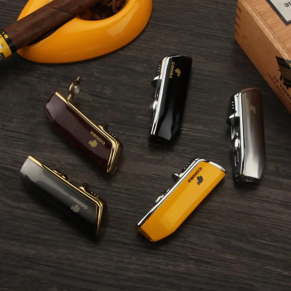 Металлическая ветрозащитная Зажигалка COHIBA в форме змеи с красным облаком 3