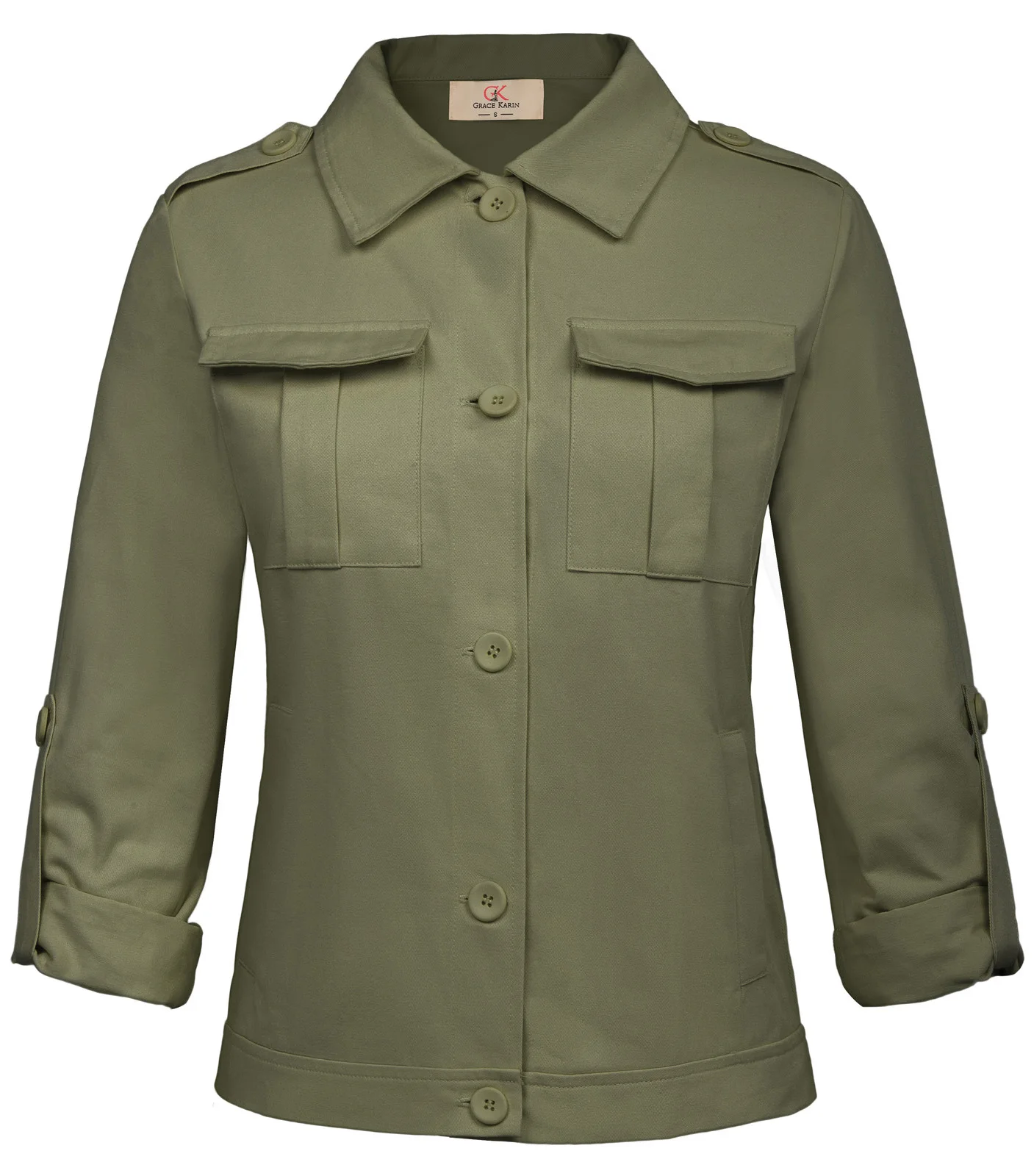 Retro Ladies Women's Cotton Jacket Cargo Coat Tops Casual