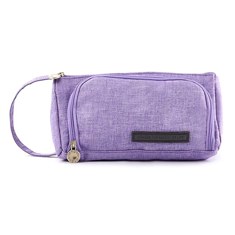 

Pencil Case Korean Style Simple Candy Color Student Canvas Cotton Linen Large Capacity Pen Bag Or Girl Makeup Bag