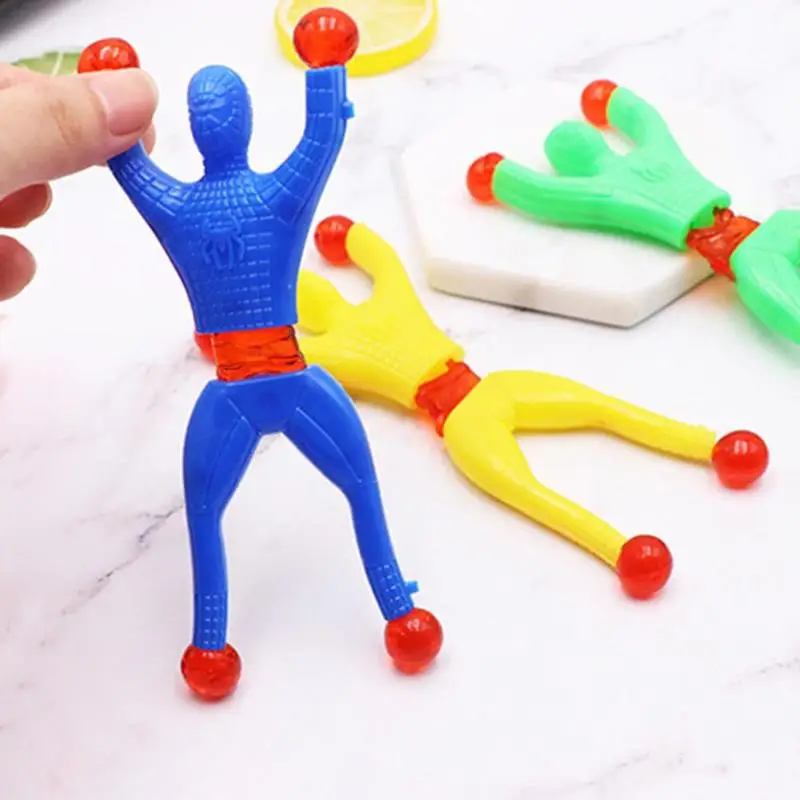 Fun Sticky Elastic Spider Man Stretchy Kids Wall Climbing Super Hero Figure Toy