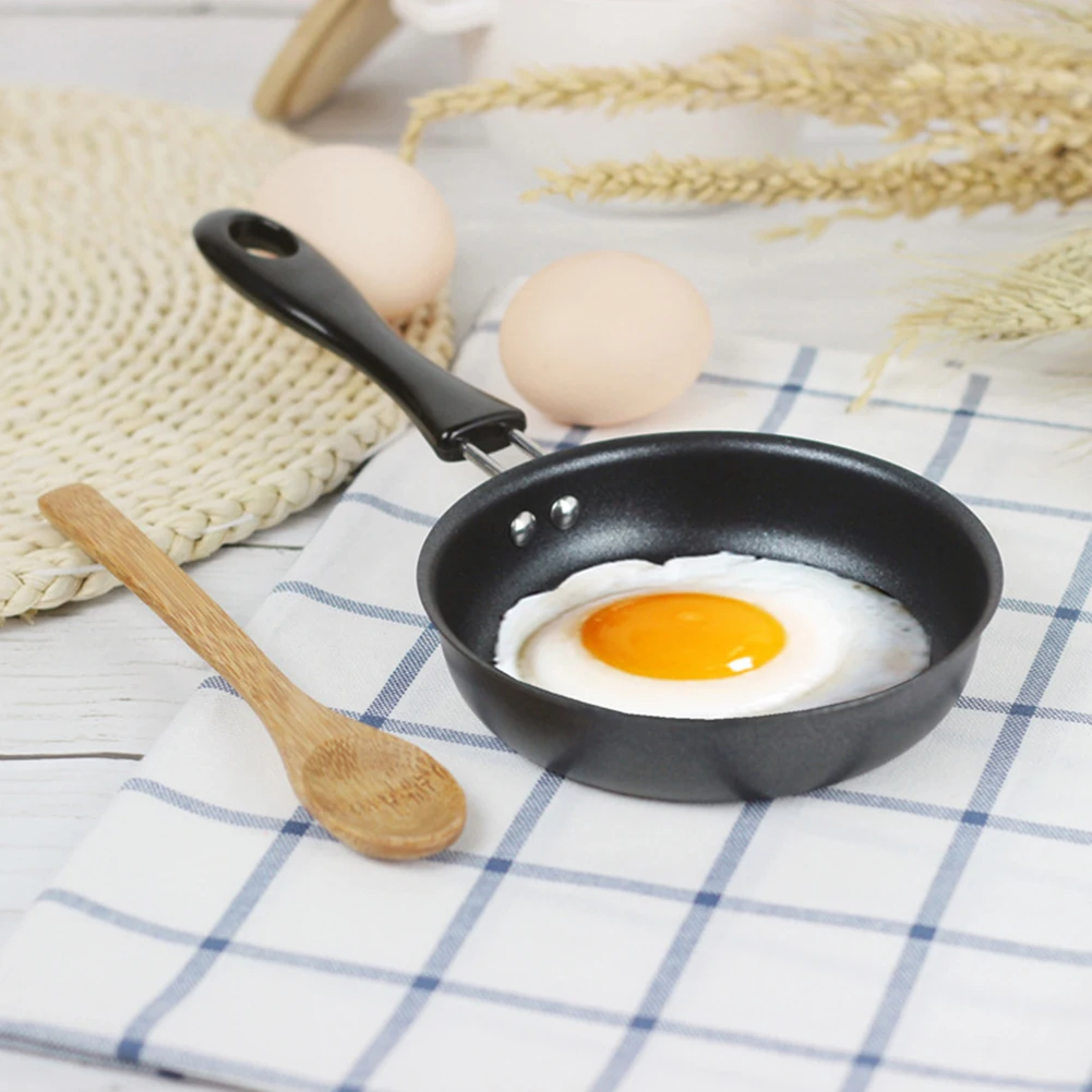 

12cm Omelette Egg Pot Mini Anti-scratch Coating Non Stick Long Handle Breakfast Home Frying Pan Portable Cookware Cute