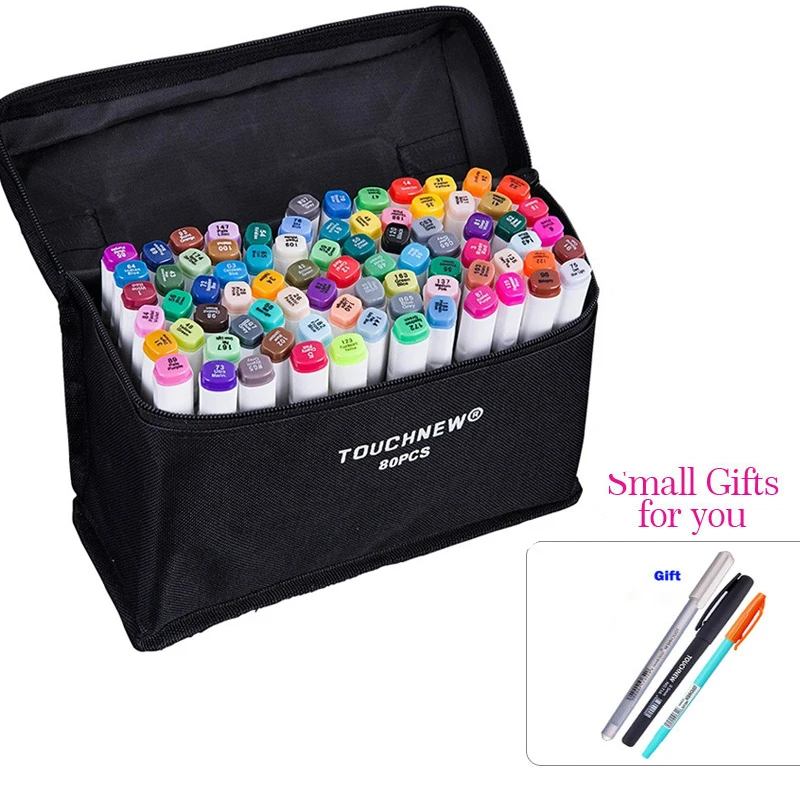 Caneta à Base de Álcool para o Projeto de Desenho Toque Novo Cores Profissional Art Conjunto Marcador Esboço Mangá Artista Suprimentos 168
