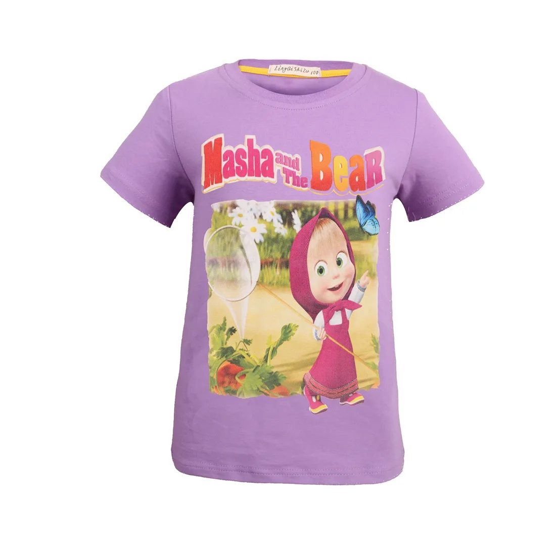 

2019 New Children's T-Shirt Baby Girls T-Shirt Masha Printing Cartoon Short Sleeve Top Girls Tops Children's Clothing Bear