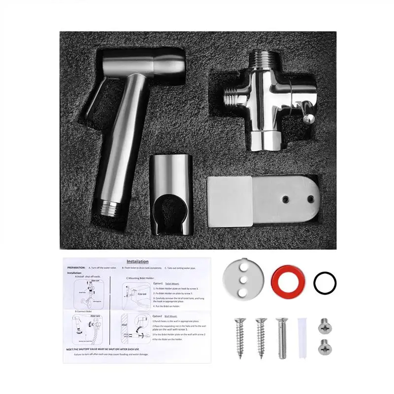 Ручной распылитель для биде, набор из нержавеющей стали, ручной биде кран для ванной комнаты, ручной распылитель, душевая головка, самоочищающаяся