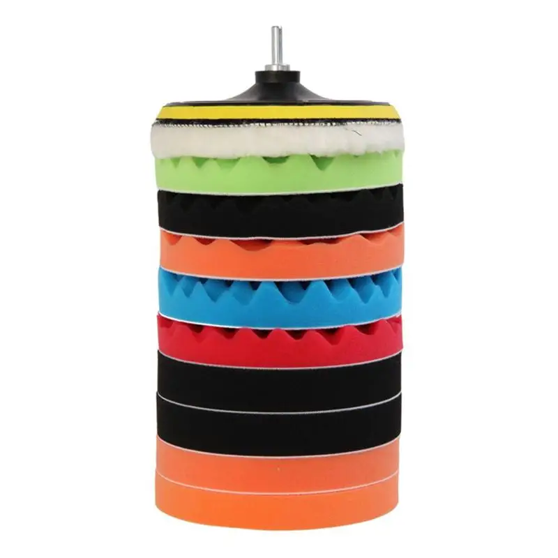 

12 PCS Durable Convenient High Quality Waxing Buffing Self-Adhesive Sanding Polishing Sponge Wool Pad Disc for Vehicle Car