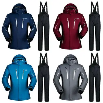 

Ski Suit Men Winter 2018 Waterproof Windproof Thicken Warm Snow Clothes Men Ski Sets Jacket Skiing And Snowboarding Suits Brands