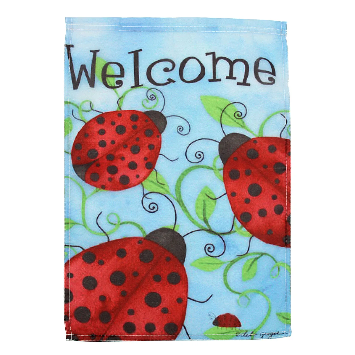 

45X30cm Ladybirds Welcome Flags Garden Yard Banner Holiday Christmas Display House Fashion Indoor Outdoor Decoration Gifts