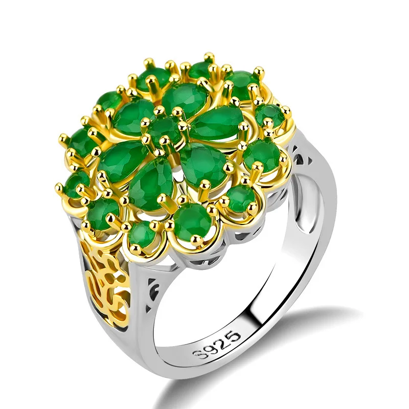 

Silver 925 Jewelry ring stainless steel diamond crystal A gift from an emerald ring to a woman the king of rings B2400