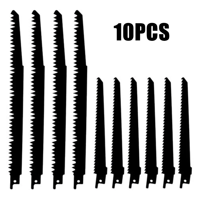

10pcs 15-24cm Black Blade Reciprocating Sabre Saw Combo Wood S1531L R644D High Quality Accessory Part Suitable For Makita