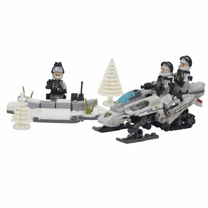 

291pcs Plastic Block XB06009 Military Series Speed Snowfield Assembling Insert Building Blocks Alpinia Oxyphylla Children Toys