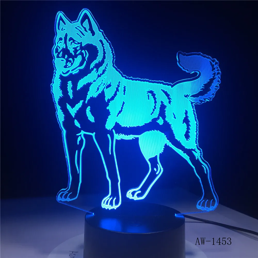 3D LED Night Light Doberman Pinscher Dog with 7 Colors for Home Decoration Lamp Visualization Optical Illusion AW-1453 | Лампы и