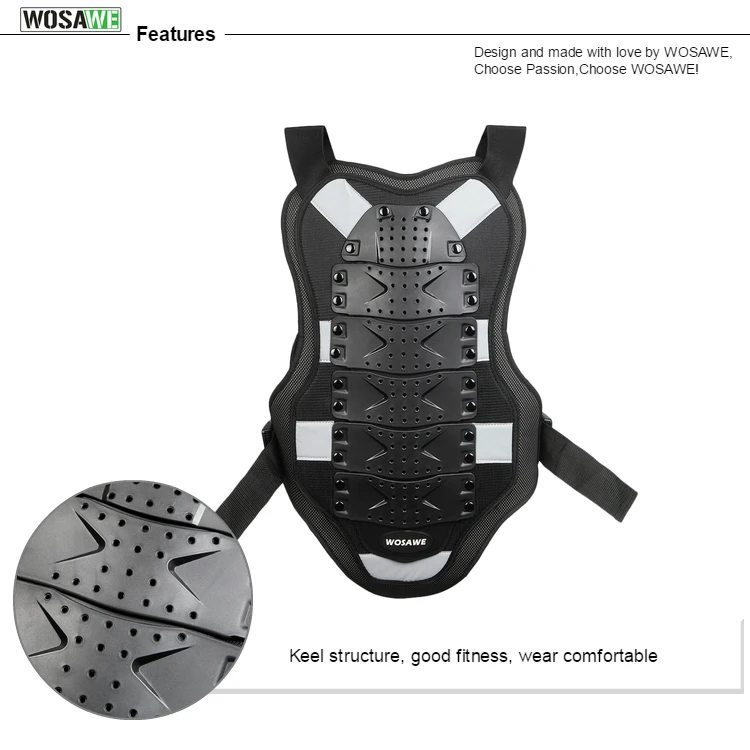 WASAWE de protección armadura de la rodilla almohadilla para el codo pecho Protector apoyo Motocross moto cuerpo de guardia de