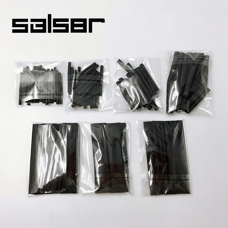 

127pcs/bag Assorted Heat Shrink Tube Black Protection Inflaming Retarding Household Wrap Electrician Wire Cable Sleeve DIY