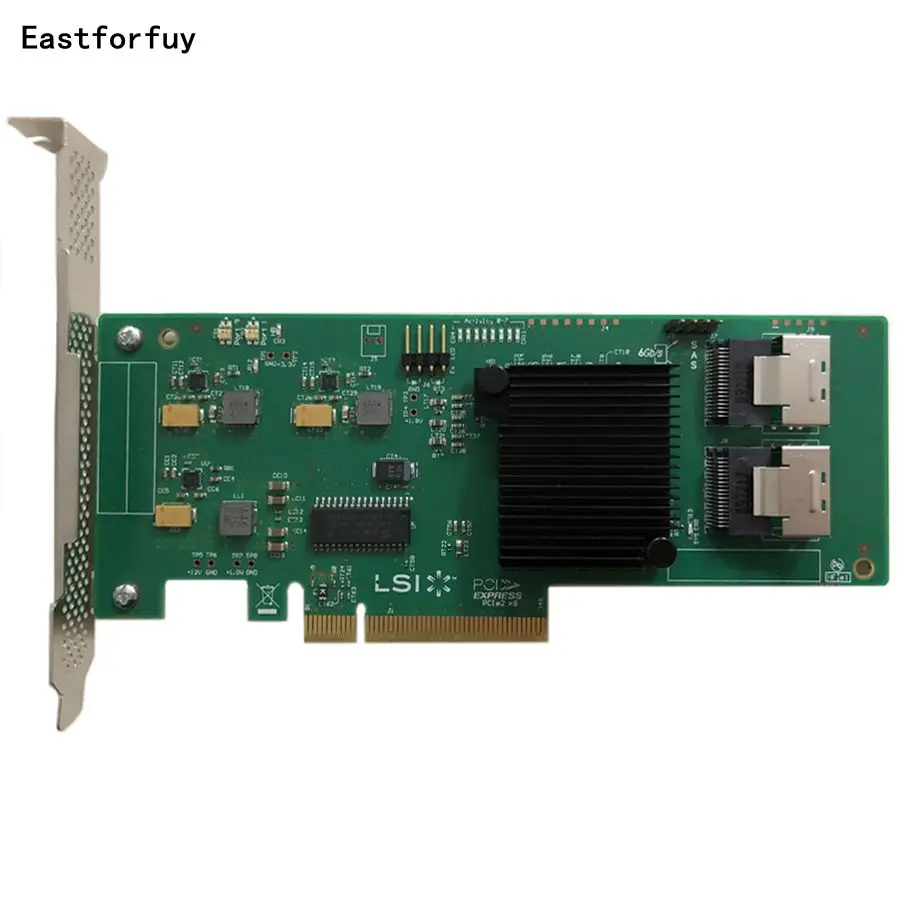 Eastforfuy OEM LSI SAS 9211-8I LSISAS2008-IT 8 Порт NO-RAID HBA JBOD SATA SFF8087 6 ГБ PCI-E 2,0X8 контроллер карты