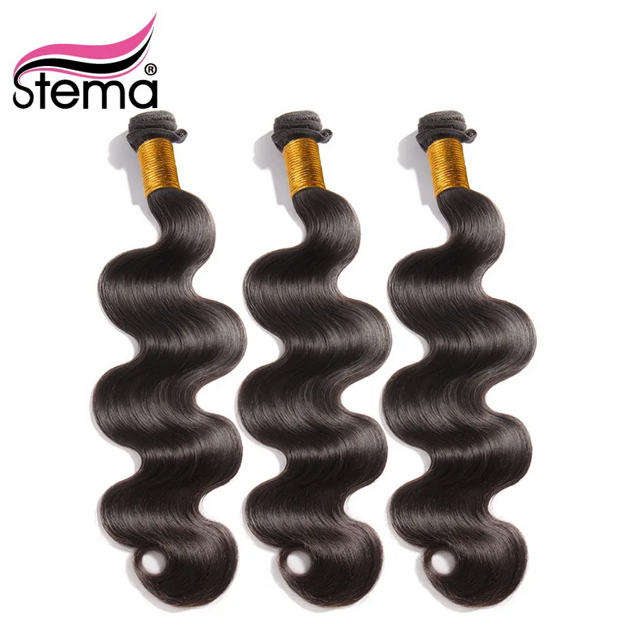 

Stema 3PCS/Lot Brazilian Body Wave Hair Extension Bundles Weave Non Remy Human Hair 24" 26" 28" 30" 32" 34" 36" 38" 40"