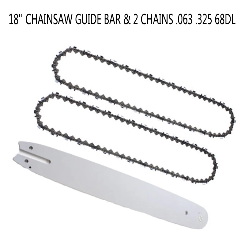 

high Quality Chainsaw Guide Bar 18'' + 2x Chain .063 .325 68DL for Stihl MS 250 251 Accessory