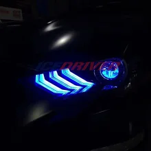 Icedriver для Ford Mustang DRL RGB многоцветный светодиодный доски- Противотуманные фары красные, синие демон освещение для глаз лампы
