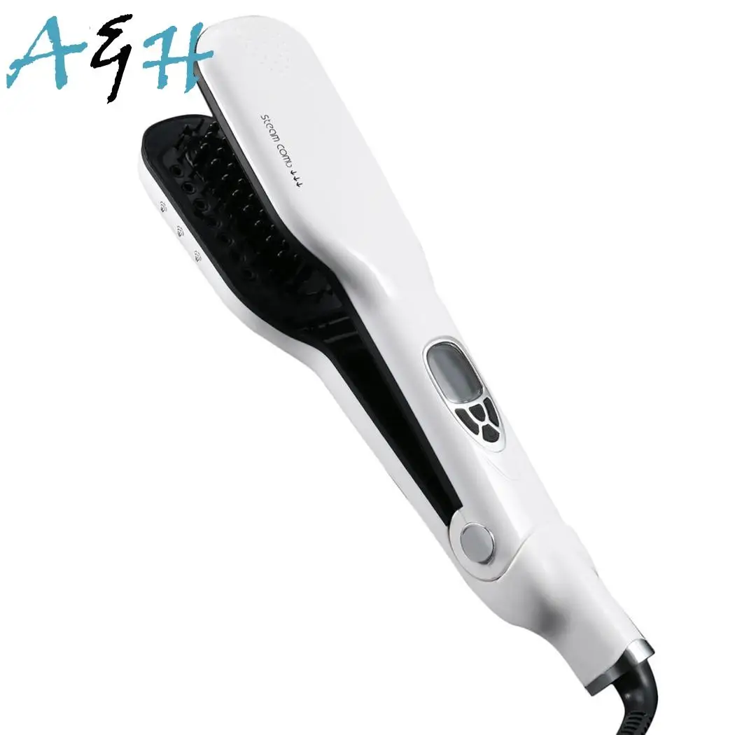 

White Handheld Portable Steam Comb 65W 610g IPX5 Waterproof US Plug 657g Push-button 330 x 90 x 55mm Switch