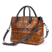 Высококачественная сумка через плечо из натуральной кожи, классическая женская сумка-мессенджер из тисненой натуральной кожи с ручкой сверху