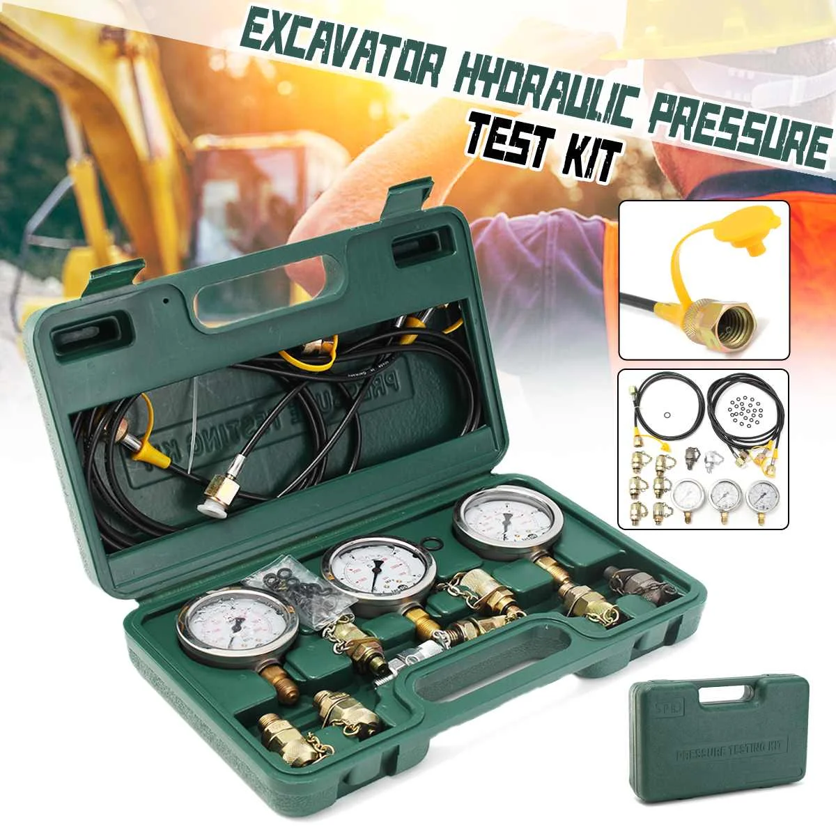 

Excavator Hydraulic Pressure Gauge Diagnostic Test Kit For Excavator Hydraulic Test Point Coupling With Box Test Coupling Tube