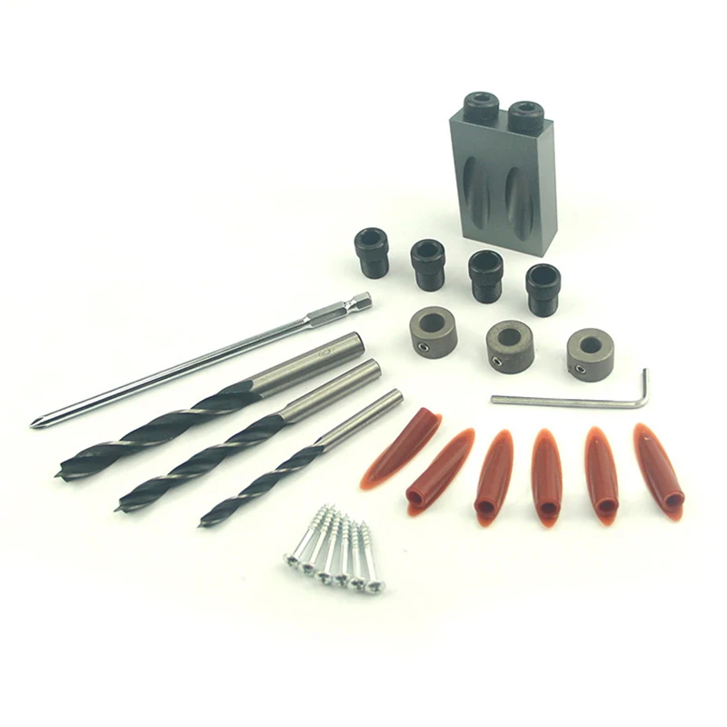 

Pocket Hole Jig Wood Jig Drill Bit 6 8 10mm Carpentry Drill 150 Angle Inclined Hole Locator Woodworking Set