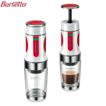 

Best BARSETTO Portable Hand Press Coffee Maker Mini Handheld Espresso Pods Coffee Capsule Machine(White)