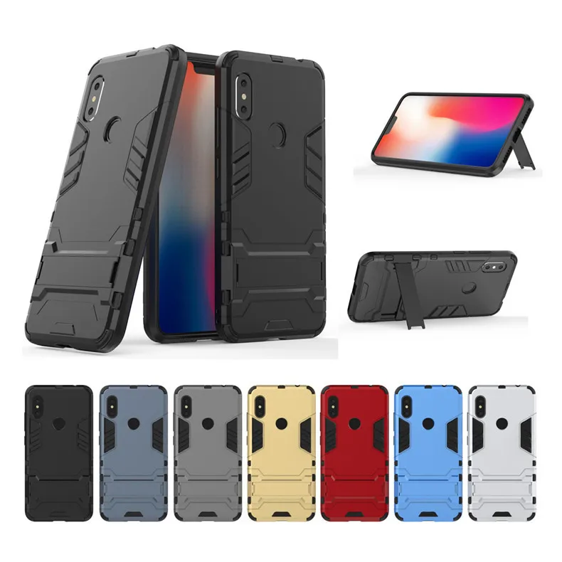 Противоударный чехол для телефона 2 в 1 Xiaomi Redmi Note 6 Pro защитный с подставкой