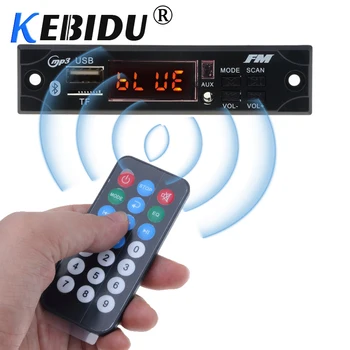 

KEBIDU 5V 12V Car Audio USB TF FM Radio Module Wireless Bluetooth MP3 WMA Decoder Board MP3 Player + Remote Control For Car DIY
