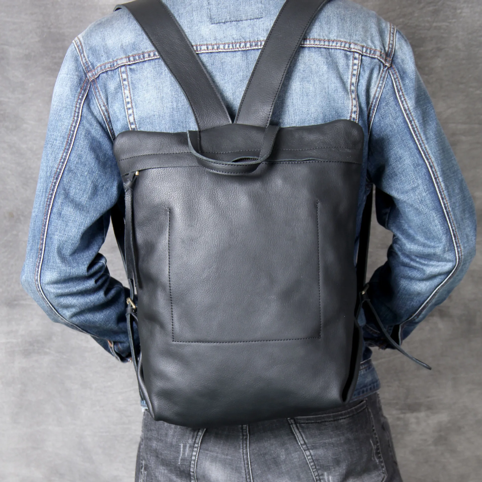 

New Black Backpack for Men's 100% Genuine Leather Practical Travel Bag Big Schoolbag For Girls Fashion male Knapsack Laptop